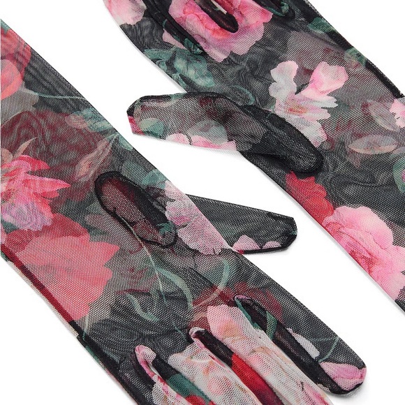 ATELEIR x Victoria’s Secret Black Roses Sheer Floral Long Gloves - Picture 2 of 3